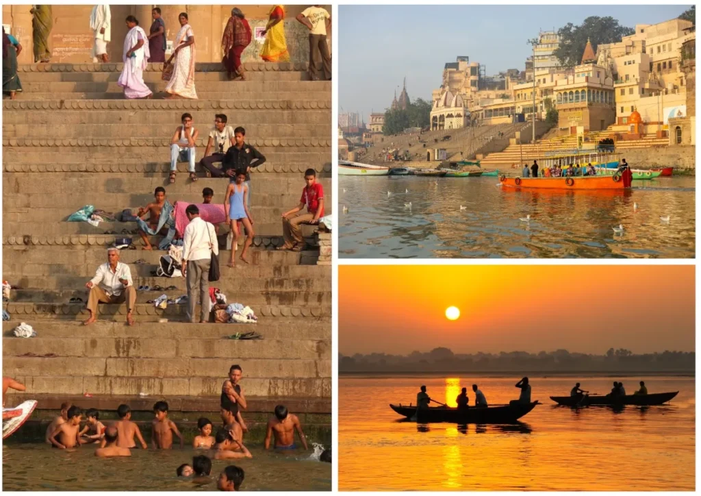Rituels spirituels au bord du Gange en Inde